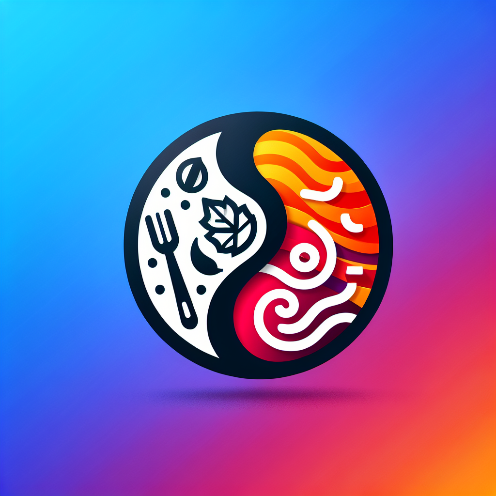 A logo for a culinary site exploring the fusion of Iberian and Caribbean cuisines, capturing the essence of both worlds in a vibrant and enticing design that reflects the rich and unique flavors of the culinary fusion.